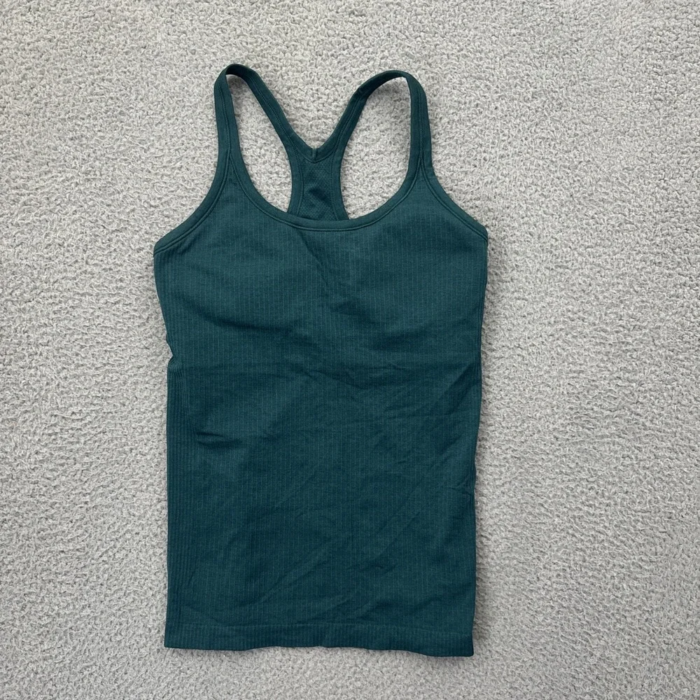 Lululemon Ebb To Street Tank Top Green Jasper Athletic Athleisure Women's 6